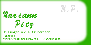 mariann pitz business card
